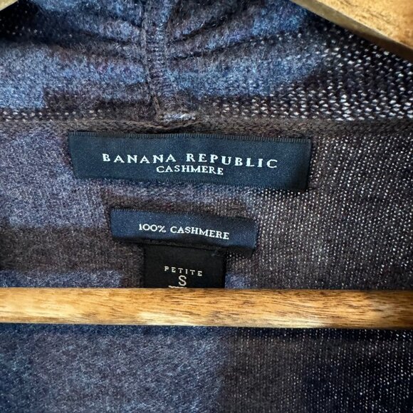 🍌Republic 100% Cashmere Wavy Collar Pinhole Trim Open Cardigan Gray Womens SP - Picture 4 of 8